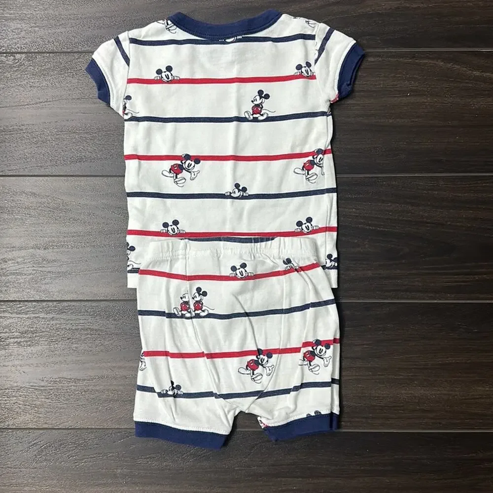 Gap + Disney Baby Mickey Mouse Pajama Set Pajamas Size 6-12M